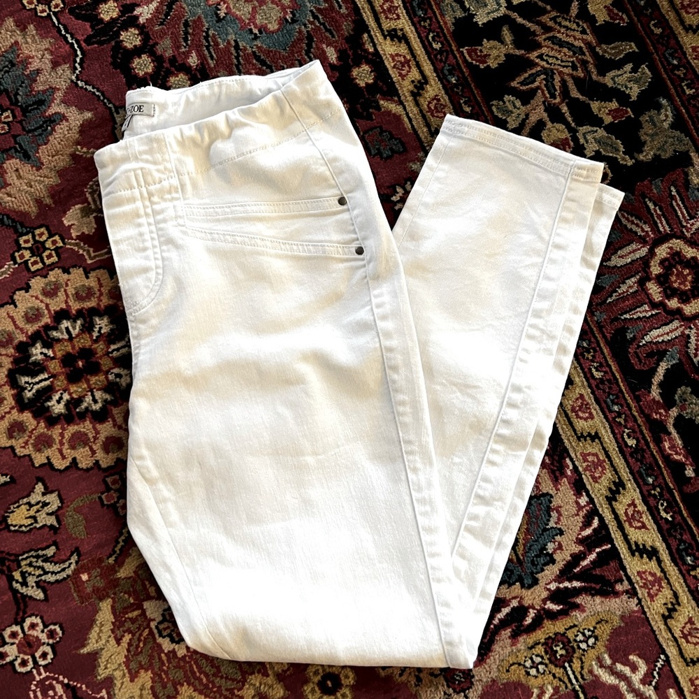 NIC + ZOE white high waisted stretch waistband